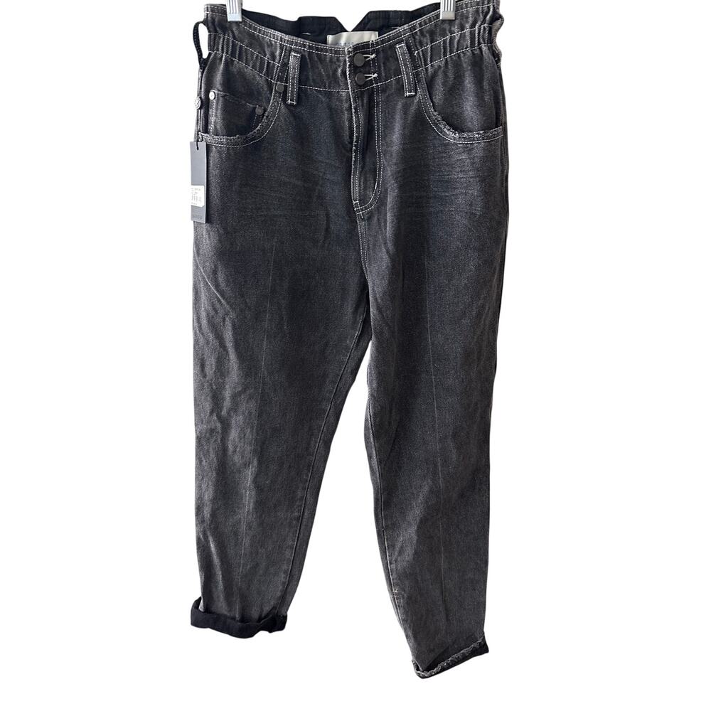 NWT One Teaspoon Mens 32 Paperbag Baggy Straight Black Dark Wash Streetwear Jean